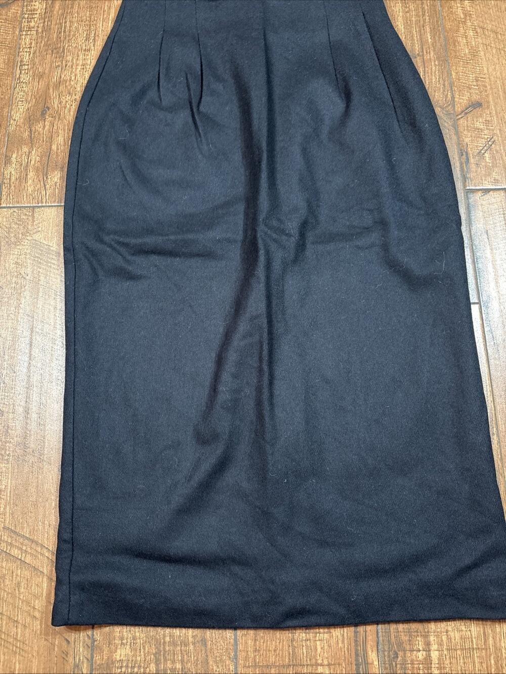 Vtg 90s NYCC Black Classic Career Straight Pencil Skirt Size 10 Lined WOOL